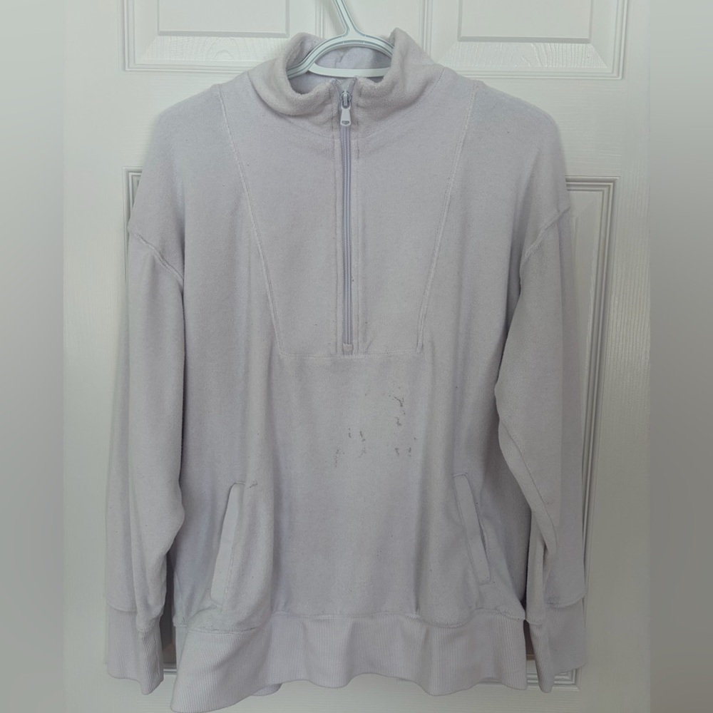 Aerie Offline Terry Cloth Quarter Zip Sweatshirt